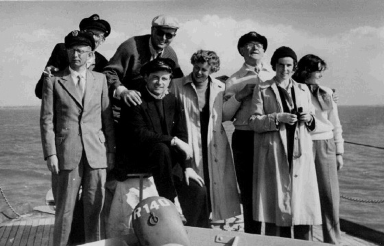 Gruppe an Deck 1955