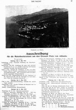 Ausschreibung für die Motorbootsrennen um den grossen Preis von Abbazia