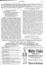 Ausschreibung der Motorbootwettfahrten 1912, Kais.u.Königl. Union-Yacht-Club, Zweigverein Wörthersee und Motoryachtklub von Österreich