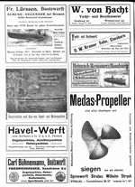 Die Bodenseewoche 1912. Nat. Wettf. 30. VII. 12, Königl. Württemb. Y.C.; 31. VII. 12, Königl. Württemb. Y.C.; 1. VIII. 12, Akad. S.V. i. München; 3. VIII. 12, Lindauer S.C.; 4. VIII. 12, Bodensee Segler-Verband; 5. VIII. 12, Bregenzer Segel-Club; 7. 