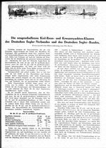 Die neugeschaffenen Kiel-Renn- und Kreuzer-Yachtenklassen des Deutschen Segler-Verbandes und des Deutschen Segler-Bundes