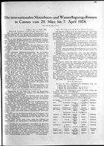 Die internationalen Motorboot- und Wasserflugzeugrennen in Cannes vom 29. März bis 7. April 1924