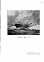 Im Rennen (Motorboot Mercedesstern), Original-Radierung von Walter Hemming, Düsseldorf