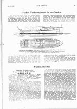 Flaches 7,35 m Vorderkajütboot für den Neckar (Fr. Lürssen, Vegesack b. Bremen)