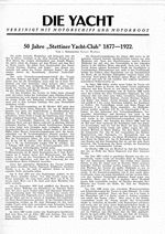 Stettiner Yacht-Club, 50 jähriges Bestehen des