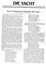 25. Jahrgang der Zeitschrift " Die Yacht ", Zum