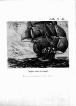 Segler unter Leesegel (Kohlezeichnung von Nils Adler)