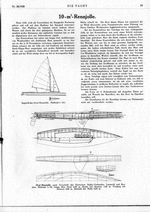 10 qm Rennjolle nach Vorschrift des D.S.Vb. (Schiffbau-Ing. Adolf Harms, Bln.-Tempelhof)