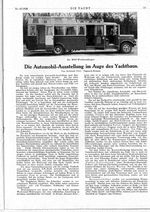 Automobil-Ausstellung im Auge des Yachtbaues, Die
