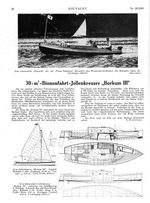 30 qm Binnenfahrt-Jollenkreuzer " Borkum III " (Schiffbau-Ing.L. Dinklage, Hamburg)