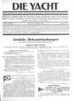 Wettfahrten um den Jubiläums-Preis 1929 des Yacht-Clubs Müggelsee (Herausforderungspreis): 14.,15.und 16.September
