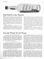 Schiff in der Flasche, Das