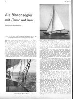 " Thörn " auf See, Als Binnensegler mit