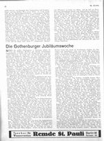 Gothenburger Jubiläumswoche, Die