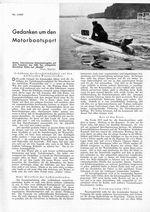 Motorbootsport, Gedanken um den