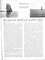 Mit kleinem Schiff auf großer Fahrt
