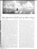 Mit kleinem Schiff auf großer Fahrt
