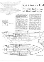 Neueste Einheitsklasse 3-Tonnen-Seekreuzer mit 30 m² Segelfläche