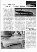 Schwebendes Motorboot