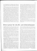 B- und Altersklassen, Eine Lanze für die