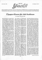 Olympia-Klassen für 1960 beschlossen