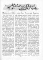 Motorbootwettbewerbe ohne Rennen in England