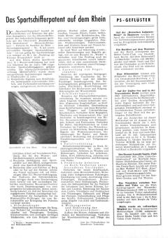 Sportschifferpatent auf dem Rhein