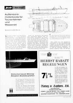 Außenbordmotorboote für Tourenfahrten u. Wasserski