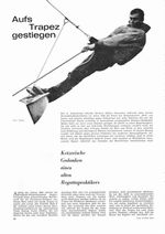 Trapez, aufs, gestiegen