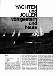 Yachten und Jollen von gestern und heute