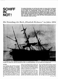Strandung der Bark "Elisabeth Rickmers" im Jahre 1894