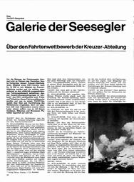 Fahrtenwettbewerb der Kreuzer-Abteilung: YACHT-Gespräch