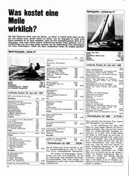 Kostenaufstellungen für Boote