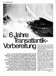 Transatlantik-Regatta: Vorbereitung - Gespräch mit H.V.Howaldt