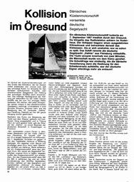 Kollision der Segelyacht "Dafnis" mit einem Kümo