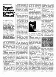 Schlimbach-Preis: Segelt Hehner zweiter Klasse?