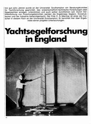 Yachtsegelforschung in England