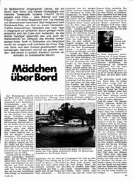 Mädchen über Bord