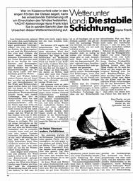 Wetter unter Land - Stabile Schichtung