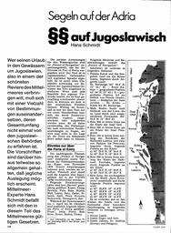 Jugoslawische Adria: Bestimmungen und Reviere