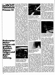 Princess 25,  7,50m Motorkreuzer, Yacht-Fahrbericht