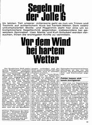 Segeln mit der Jolle - 6. Vorm Wind bei hartem Wetter