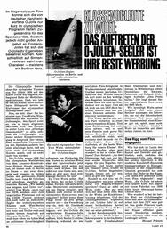 Klassenobleute zu Wort - Uwe Woite (O-Jolle)
