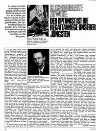Klassenobleute zu Wort - Heinz Rudow (Optimist)