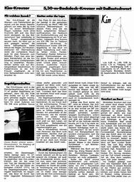Kim-Kreuzer,  5,30m Backdeckkreuzer, Yacht-Test