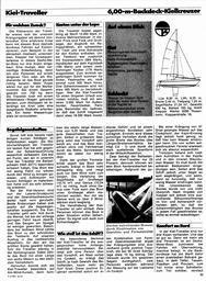 Kiel-Traveller,  6,00m Backdeck-Kielkreuzer, Yacht-Test