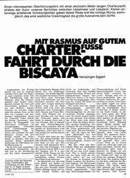 Chartern - Fahrt durch die Biskaya