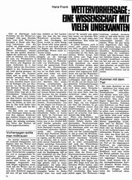 Wettervorhersage - Beispiele 1973