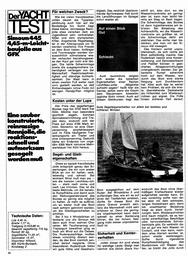Simoun 445,  4,45m Leichtbaujolle, Yacht-Test
