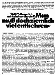 Yacht-Gespräch mit Reinhart Laucht über Weltregatta